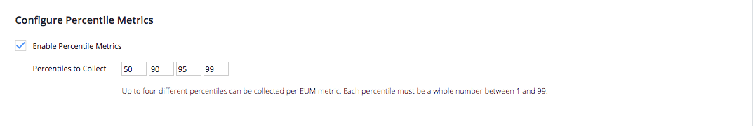 Configure Percentile Metrics