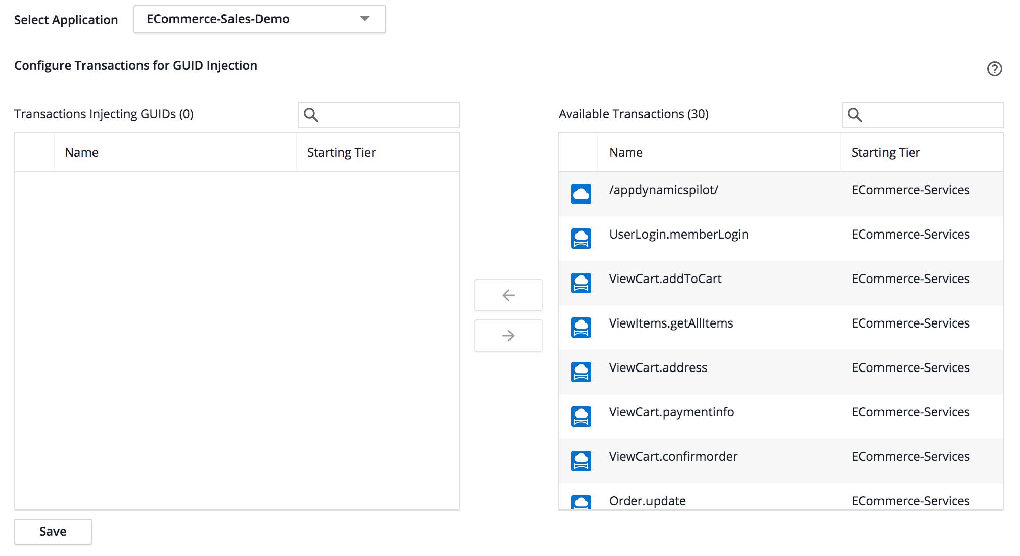 Configure Transactions for GUID Injection