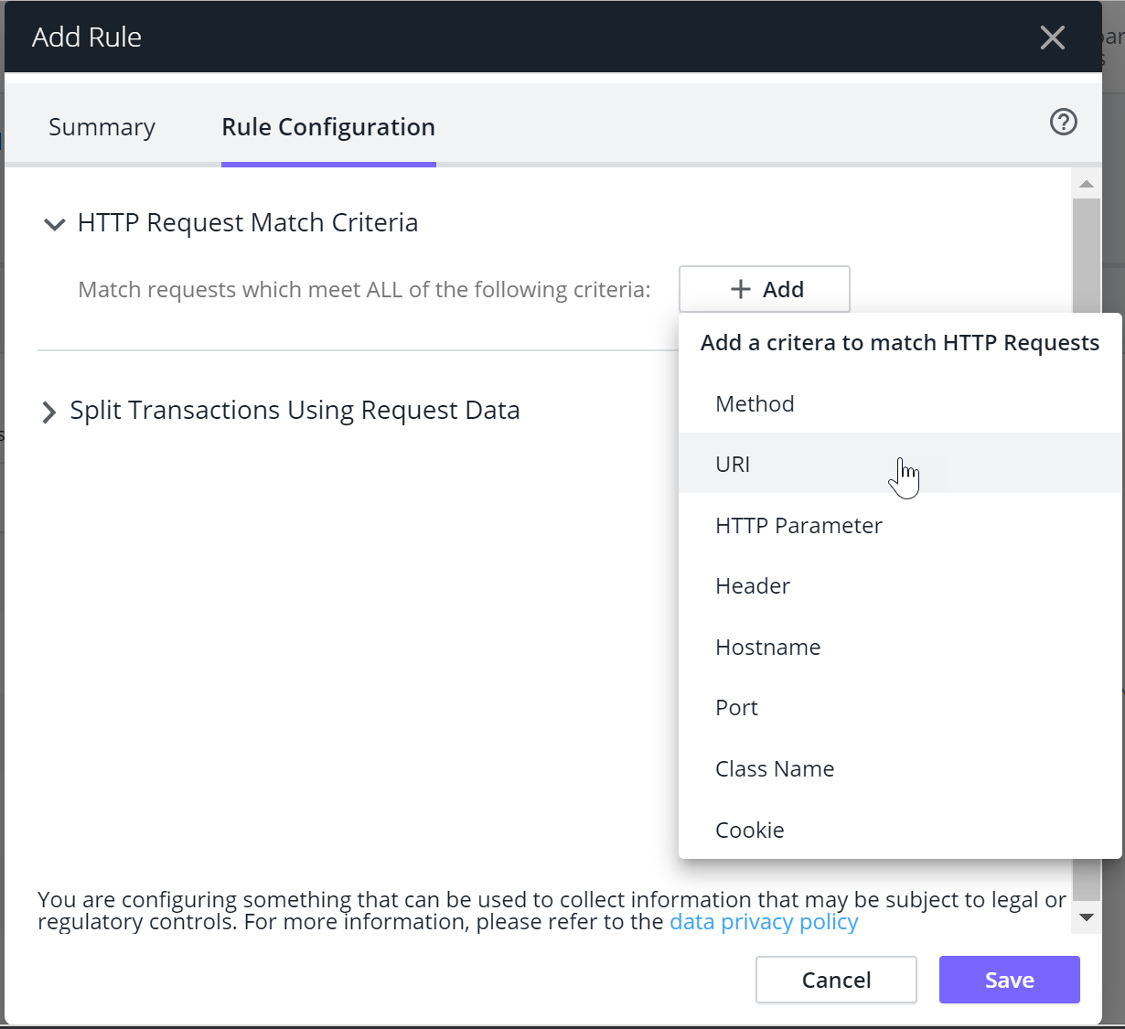 HTTP Request Criteria