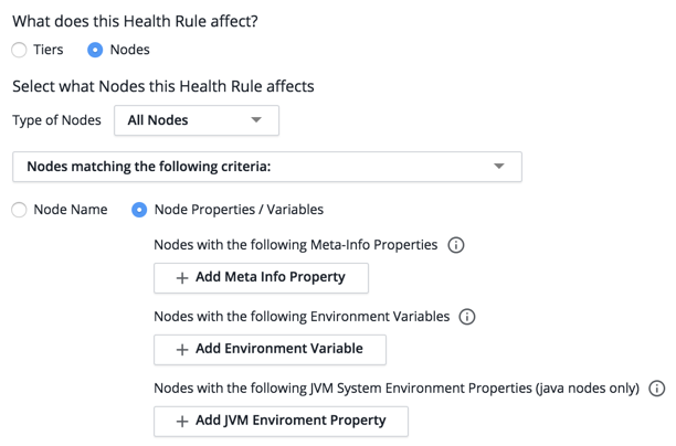 Criteria of Matching Nodes