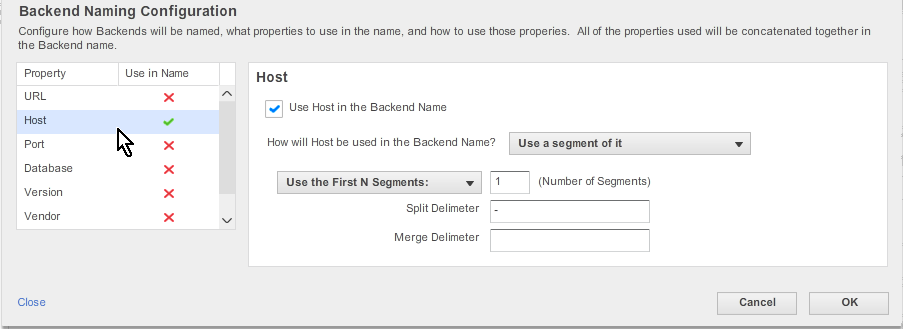 Backend Naming Configuration