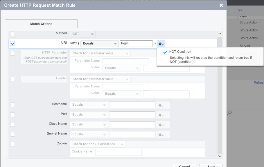 Create HTTP Request Match Rule