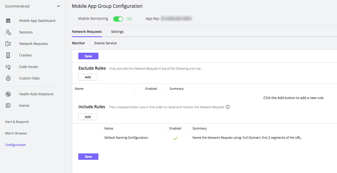 Mobile App Group Configuration