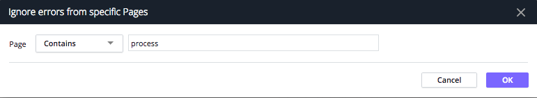 Ignore Errors From Specific Pages