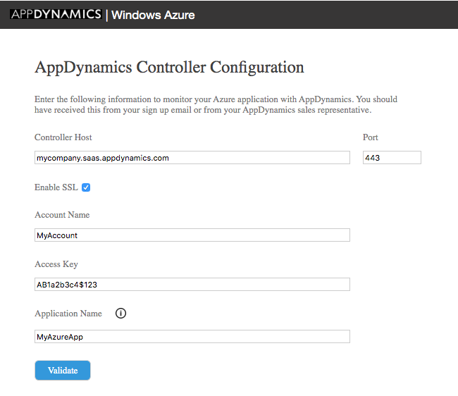 AppDynamics Controller Configuration