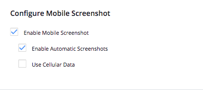 Configure Mobile Screenshot