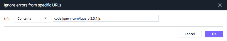 Ignore Errors From Specific URLs