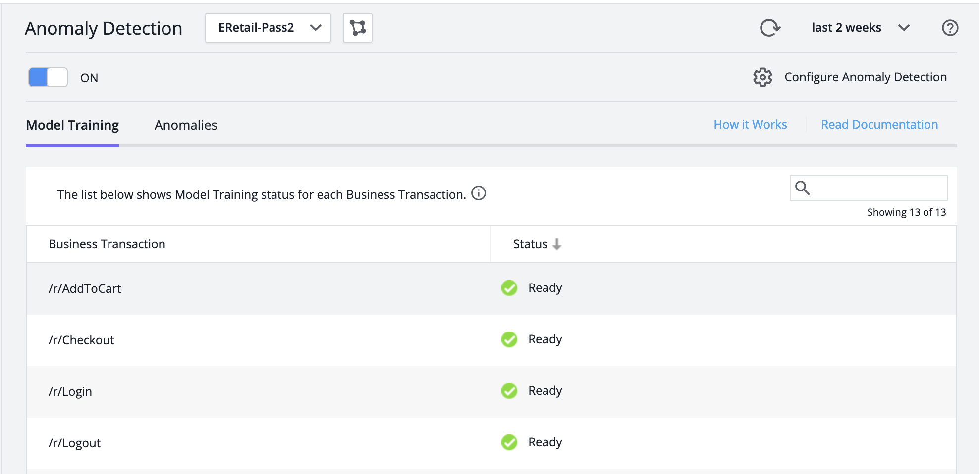 Business Transaction Model Training