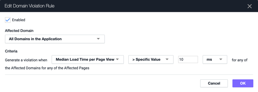 Edit Domain Violation Rule