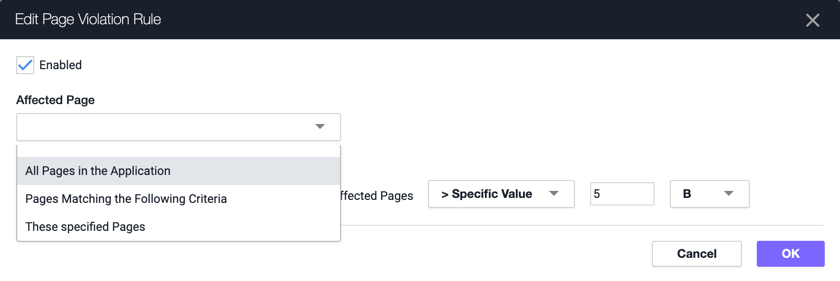 Edit Page Violation Rule