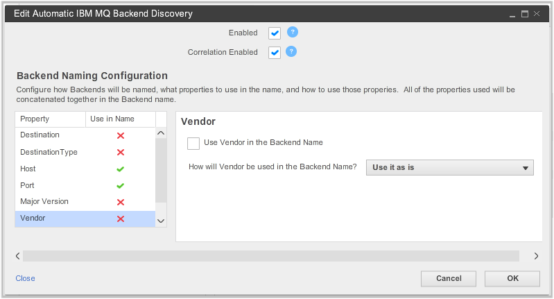 Backend Naming Configuration