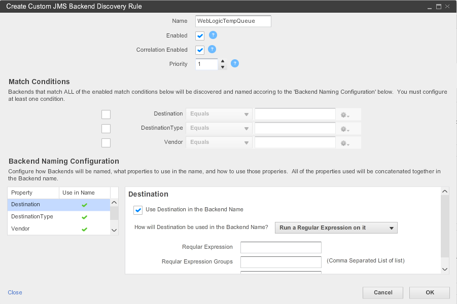 Backend Naming Configuration