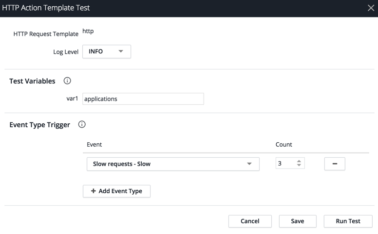 HTTP Action Template Test