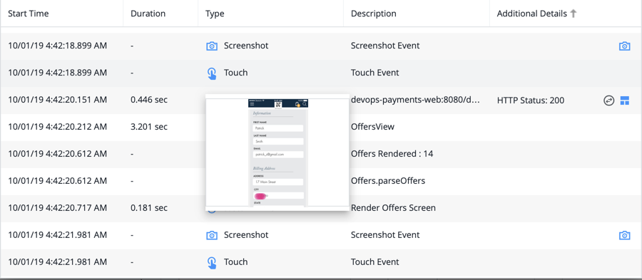 Touch Point Screenshot