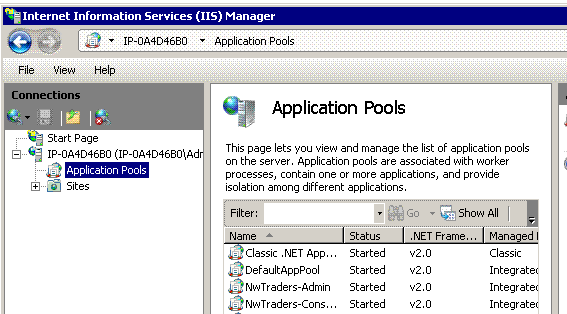 Application Pools