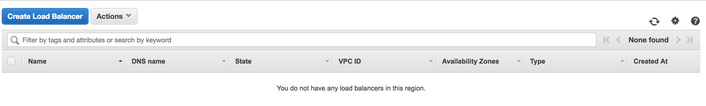 Create Load Balancer button