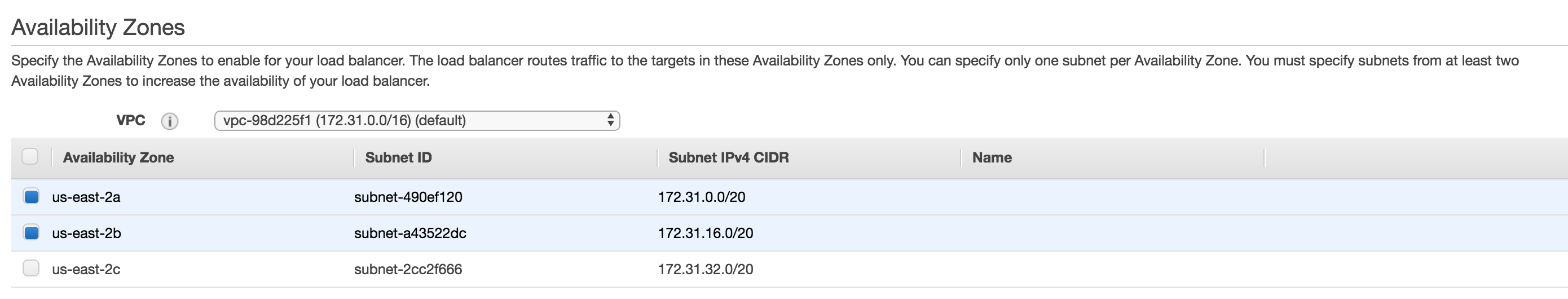 Availability zones