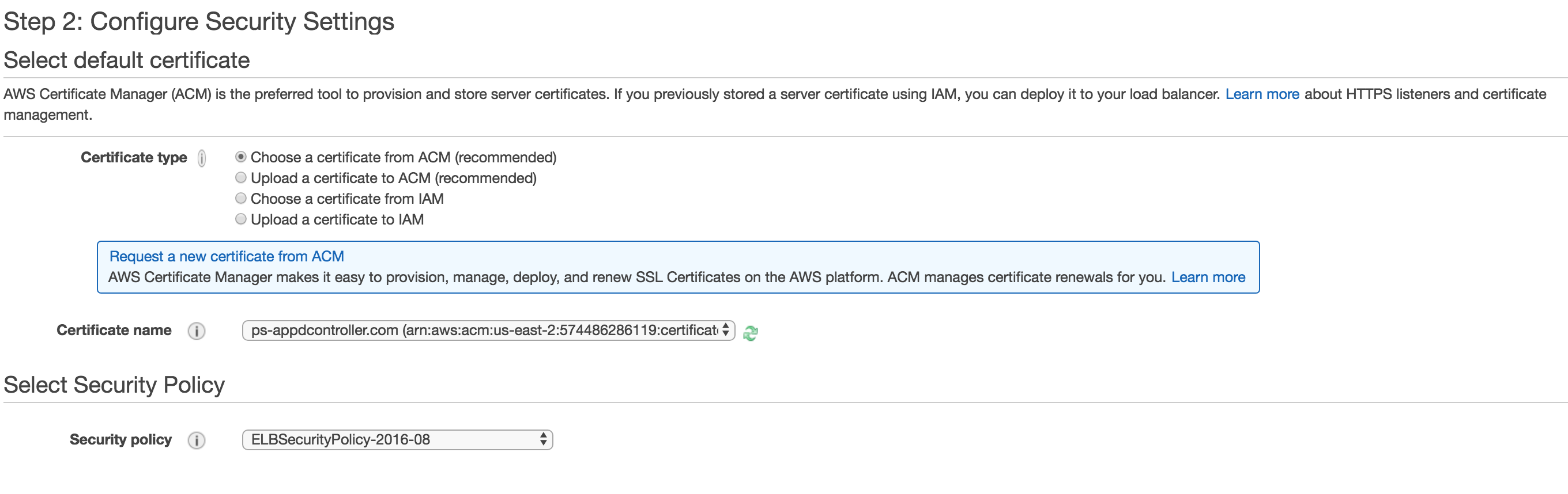 Configure Security Settings