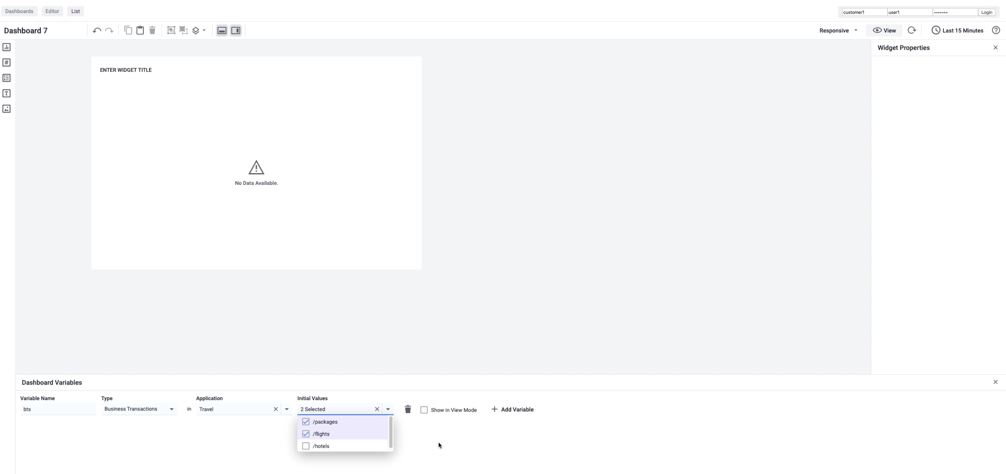 Dashboard Variable