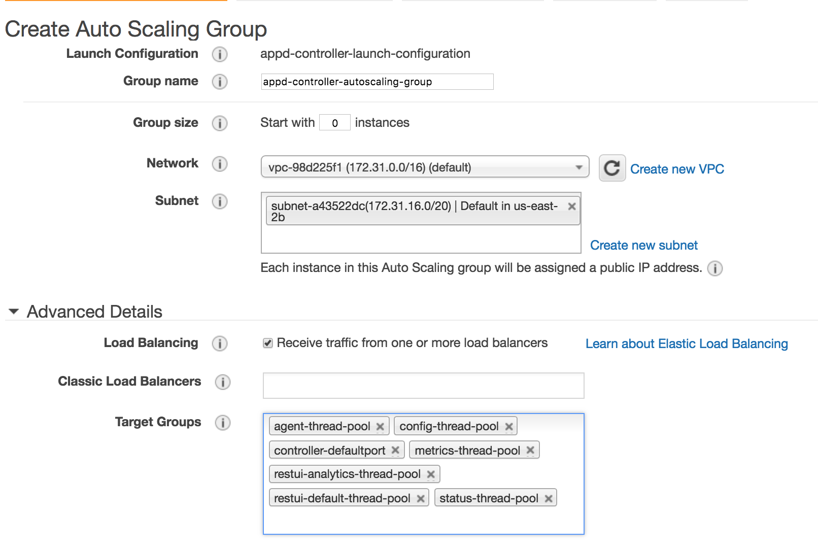Create Auto Scaling Group