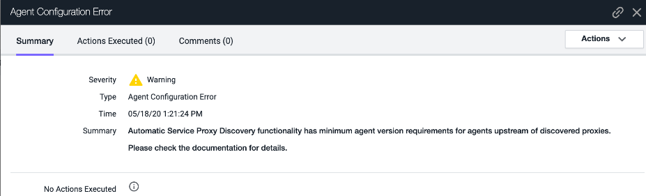 Agent Configuration Error
