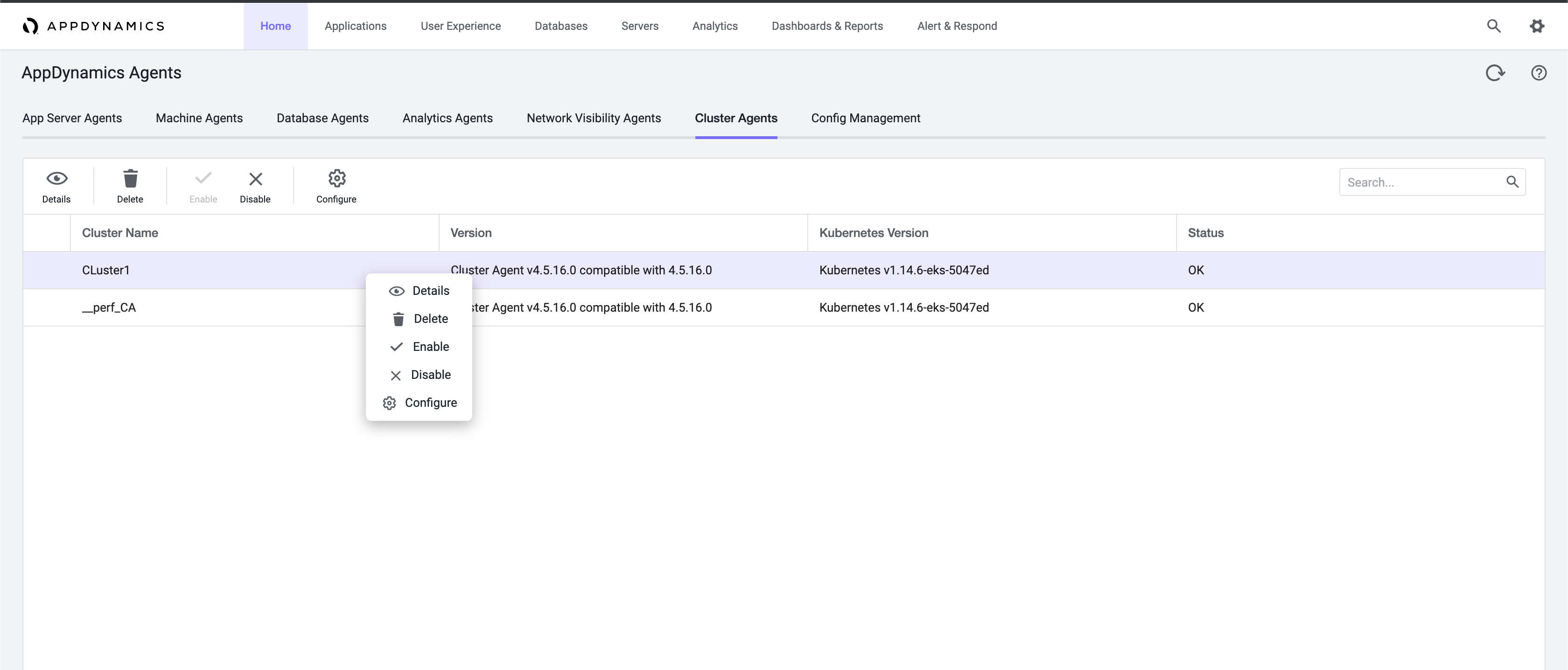 Enable Cluster Agent