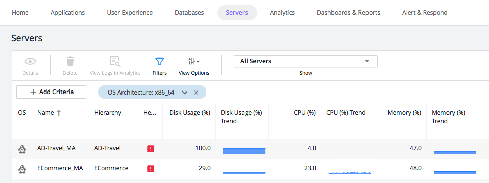 Filters and Servers by Tagging
